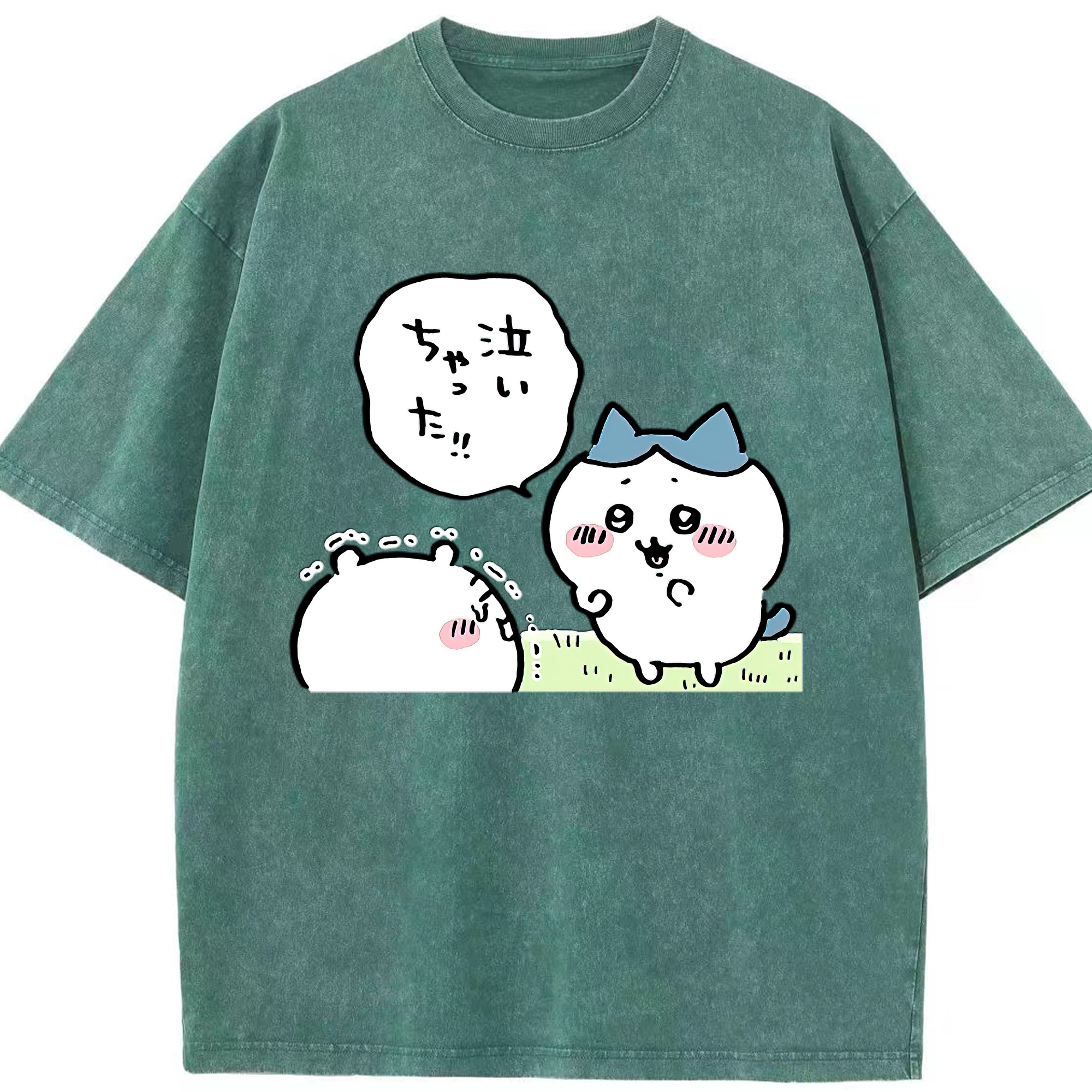 （画像用） ちいかわ ハチワレ Chii-kawa hachiware 綿100% ヴィンテージ風 半袖Tシャツ（フロントプリント）